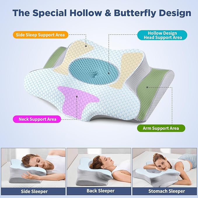 Cervical Memory Foam Pillow Contour Pillows For Neck And Shoulder Pain Ergonomic Orthopedic Sleeping Contoured Support Pillow