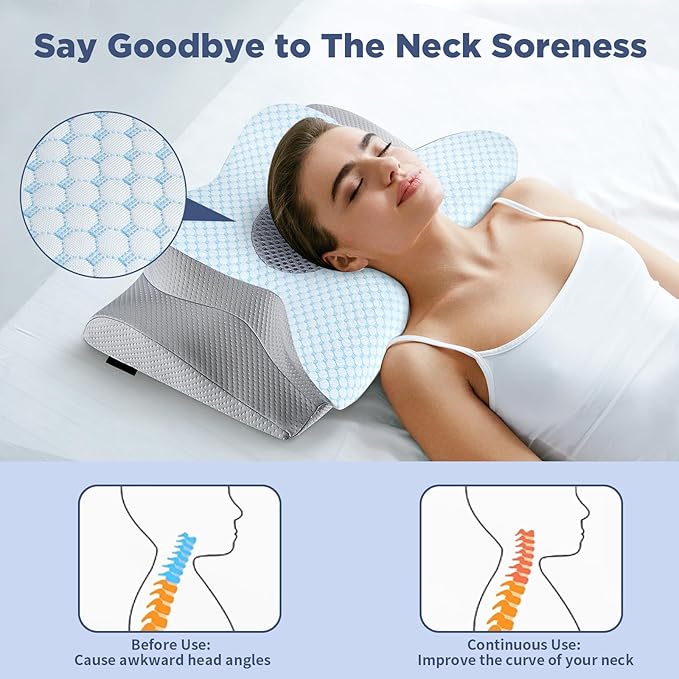 Cervical Memory Foam Pillow Contour Pillows For Neck And Shoulder Pain Ergonomic Orthopedic Sleeping Contoured Support Pillow