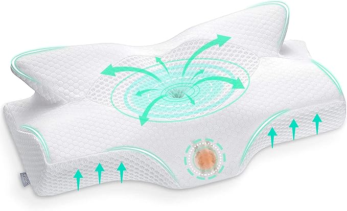 Memory Foam Butterfly Shaped Cervical Pillow Ergonomic Contour Orthopedic Pillow Neck Pain Contoured Support Pillows Neck Pillow