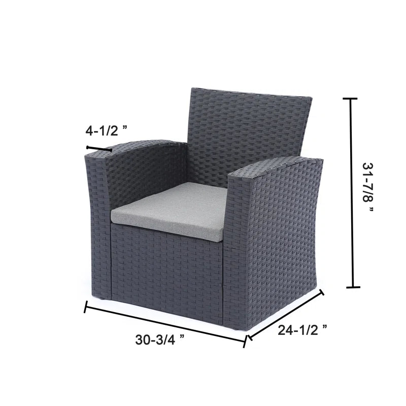 Pamalee 4 Piece Rattan Sofa Seating Group with Cushions