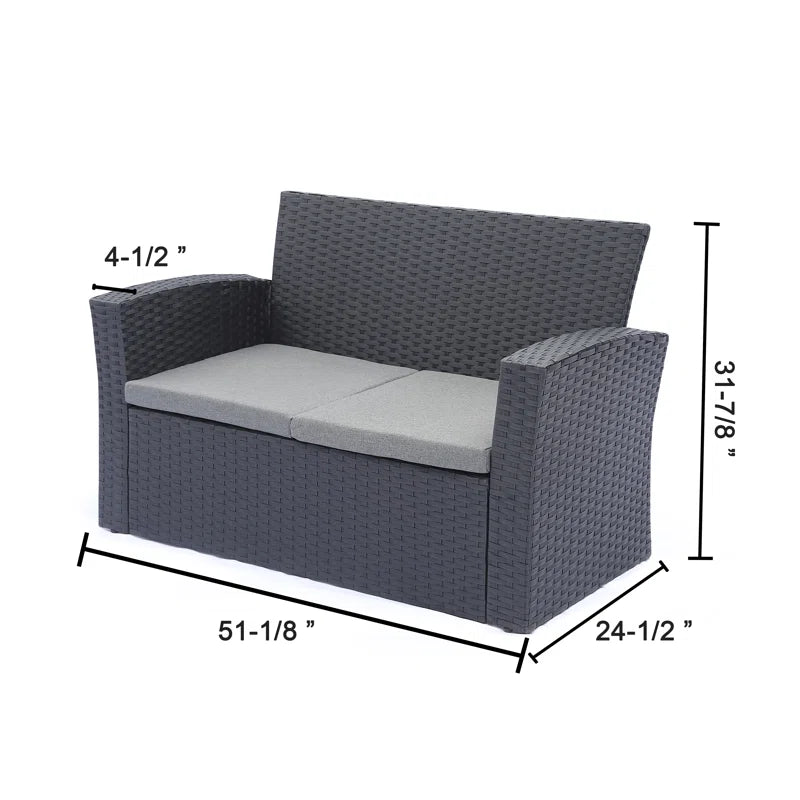 Pamalee 4 Piece Rattan Sofa Seating Group with Cushions