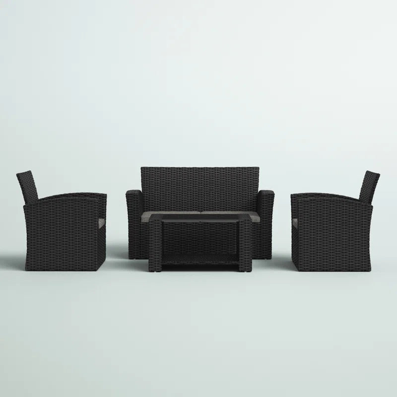 Pamalee 4 Piece Rattan Sofa Seating Group with Cushions