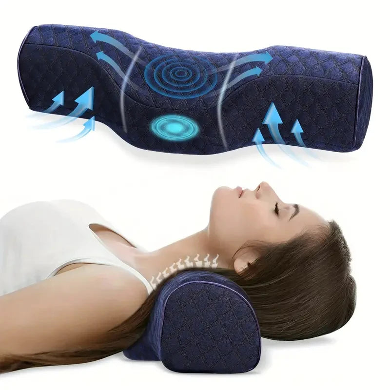 Memory Foam Cervical Pillow, Ergonomic Orthopedic Neck Pain Pillow for Side Back Stomach Sleeper, Remedial Pillow, Slow Rebound